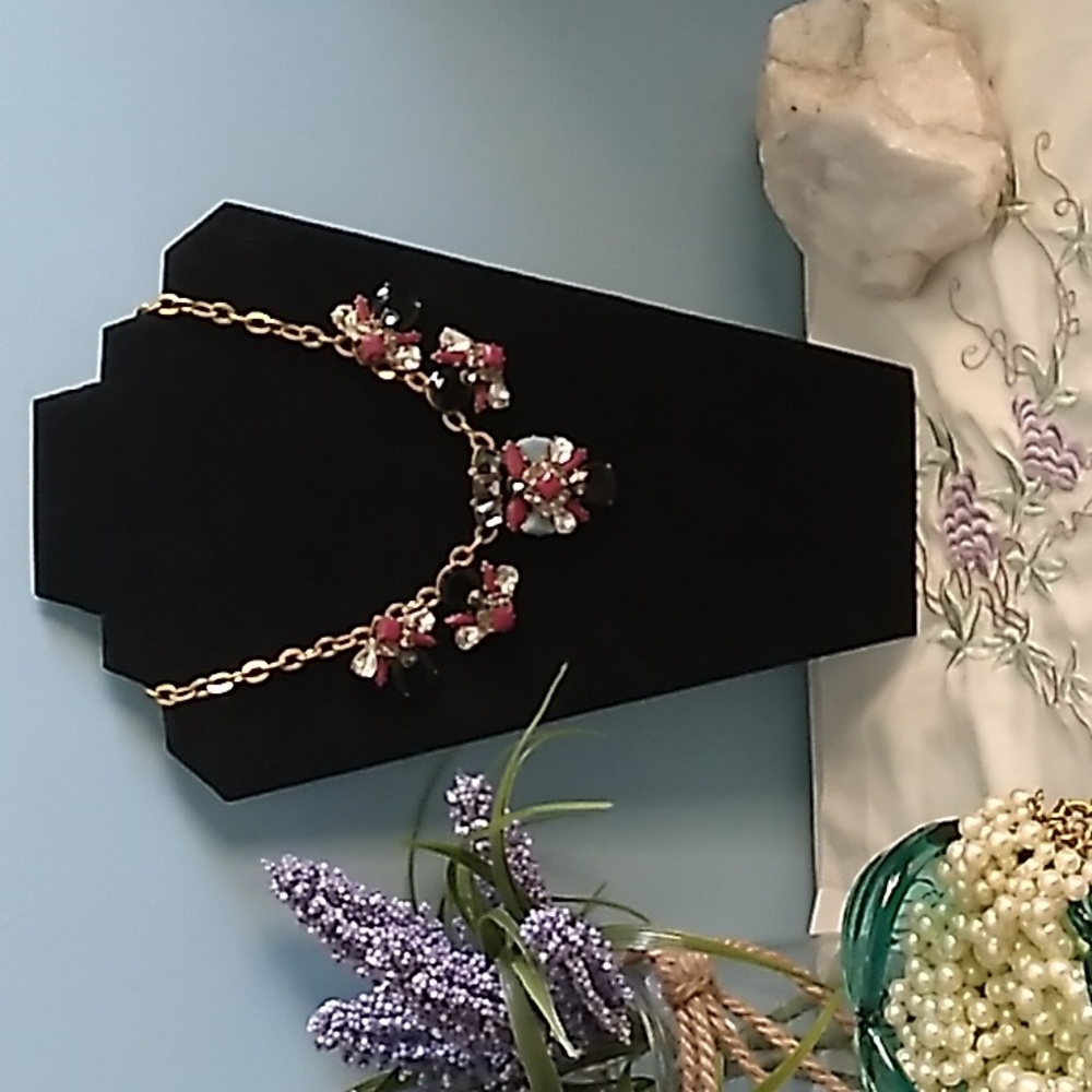 J. Crew Statement Necklace Gold-tone Cubic Zirconia, Lucite - Picture 2 of 7